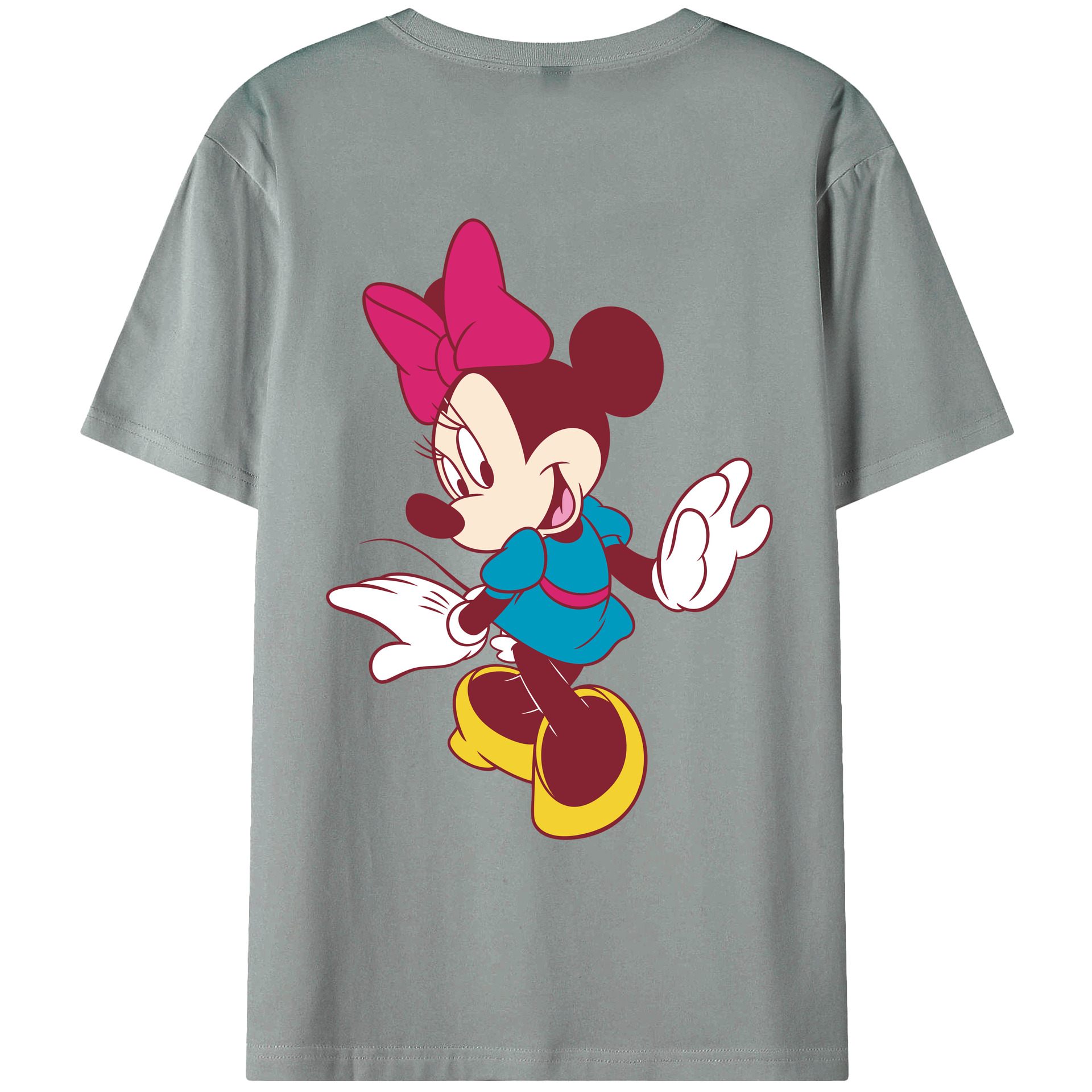 ミッキーマウス Mickey Mouse 綿100％ メンズ半袖Tシャツ（バックプリント） 通気性